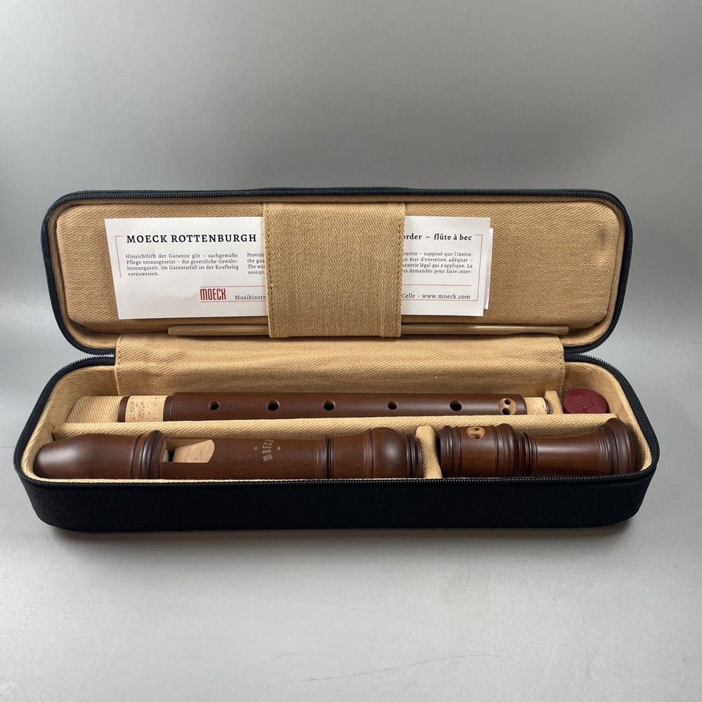 Moeck Rottenburgh 4303 Soprano Recorder Stained Pearwood 3-Piece Germany Case